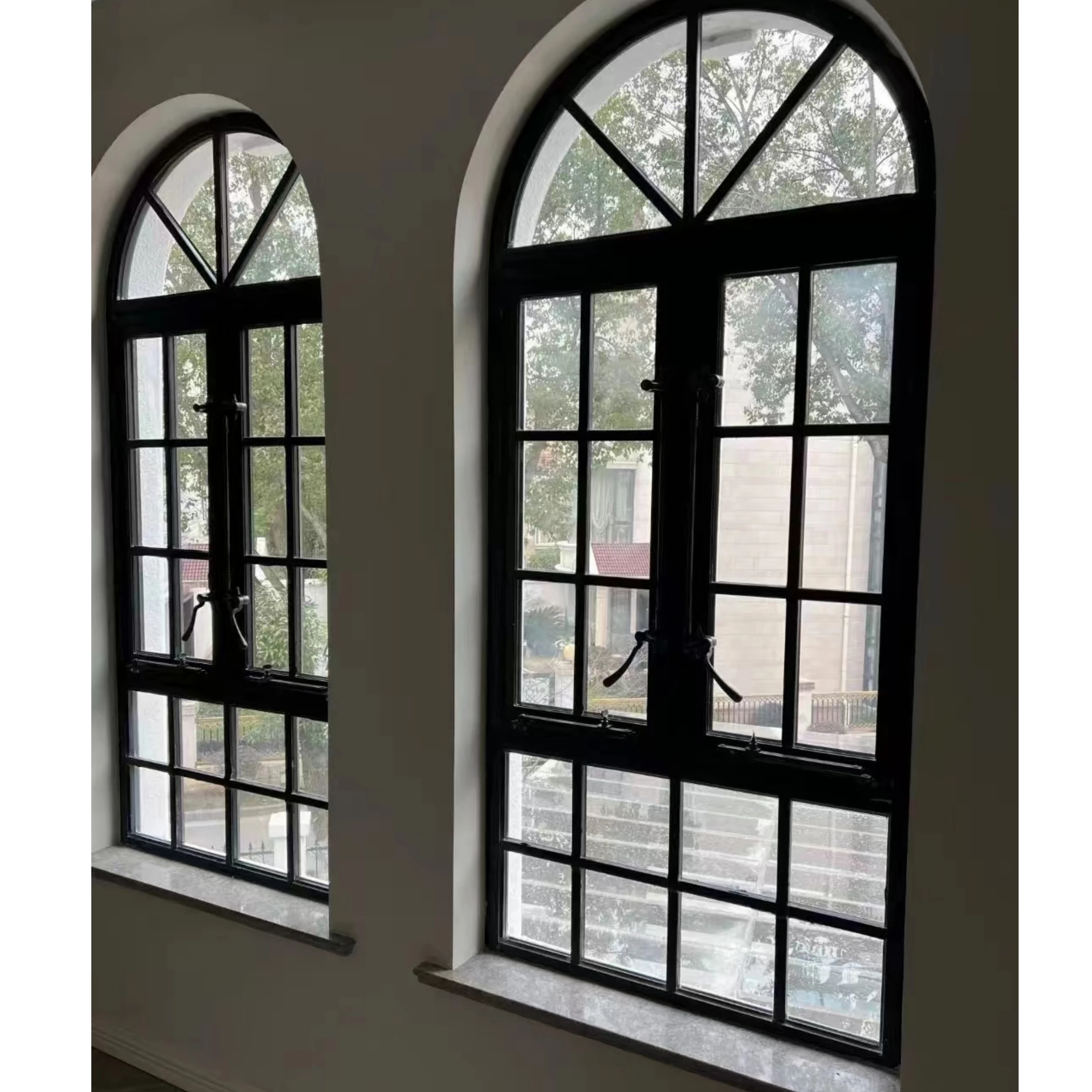 Security Grill Galvanized Steel Fixed Retractable Window Grill Design Wrought Iron Casement Window and Door