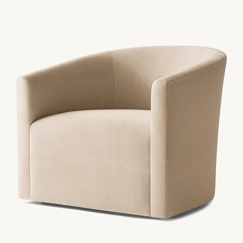 Minimalist design floor sofa lamb wool high back armrest single sofa chair living room chair