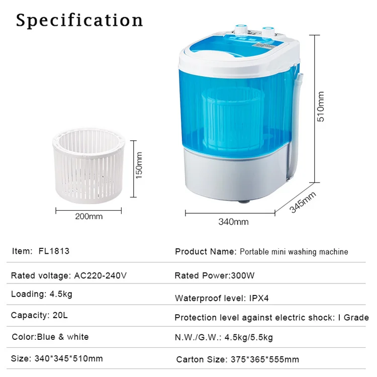 Factory Directly Supplying Portable Top Loading 3.5Kg Washer Machine With Dryer All-in-one Washer