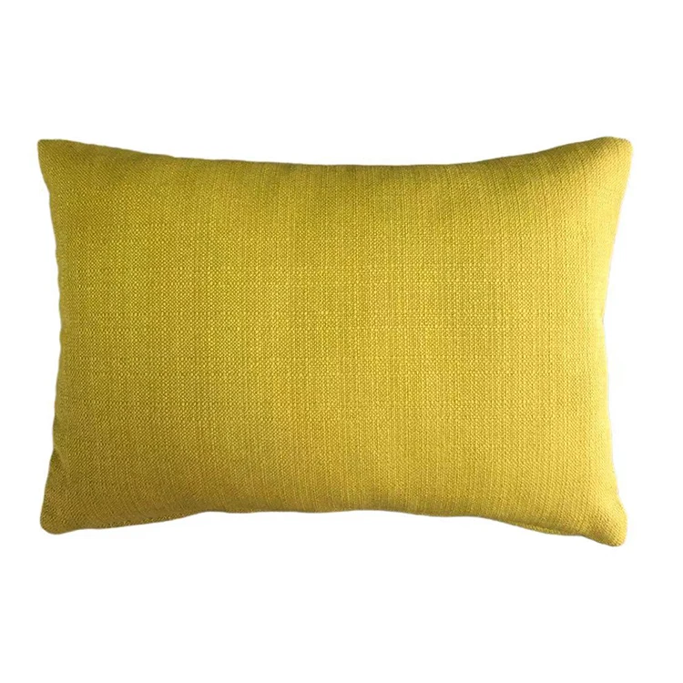 Frank furniture 45X31cm pillow burlap lemon yellow lounge chair outdoor solid color lumbar support pillow