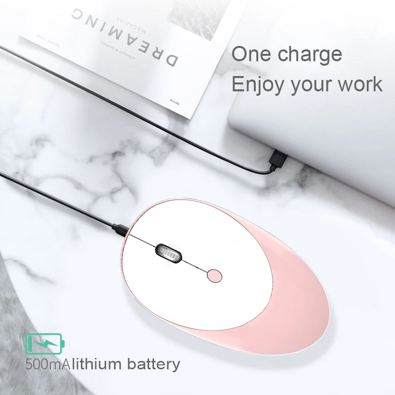 Flat Ultralight Lightweight Computer USB 2.4G Optical Mini Cordless Silent Slim Rechargeable Wireless Mouse