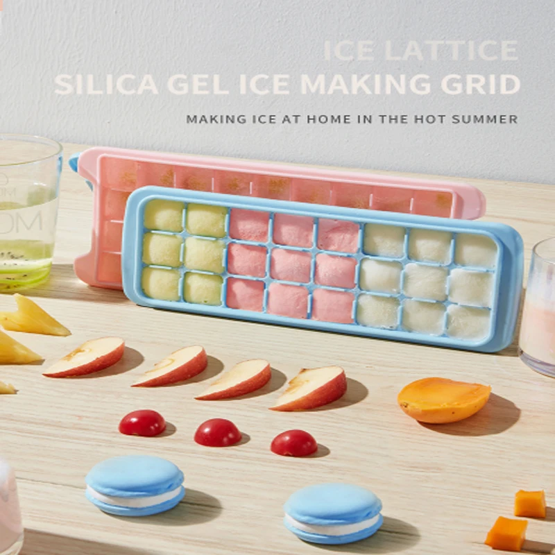 Home Bar Party BPA free DIY Ice Cube Tray Reusable Flexible Silicone Ice Cube Tray Mold Mini Tray for Freezer Use