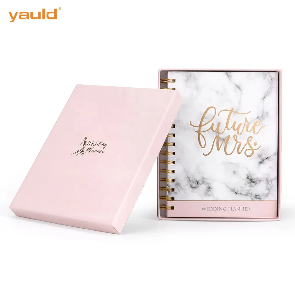 Индивидуальная оптовая продажа, мраморный Свадебный Органайзер A5, индивидуальная печать, спиральный дневник в твердой обложке, карманный журнал, Блокноты с наклейками