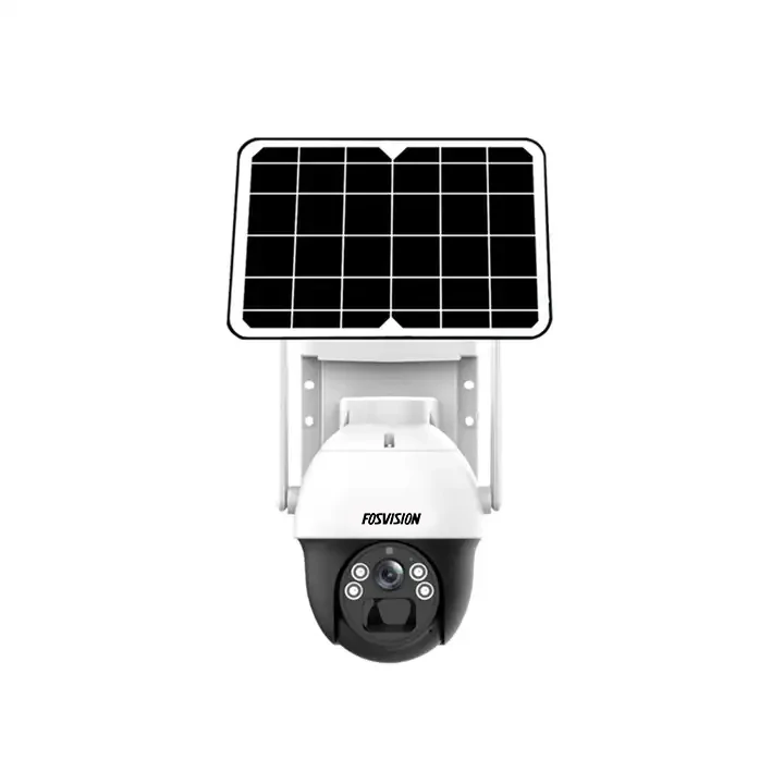 fosvision WiFi 4MP Solar Panel Security IP Camera PTZ Dome Battery Surveillance Cam PIR AI Human Detection Color Night Vision