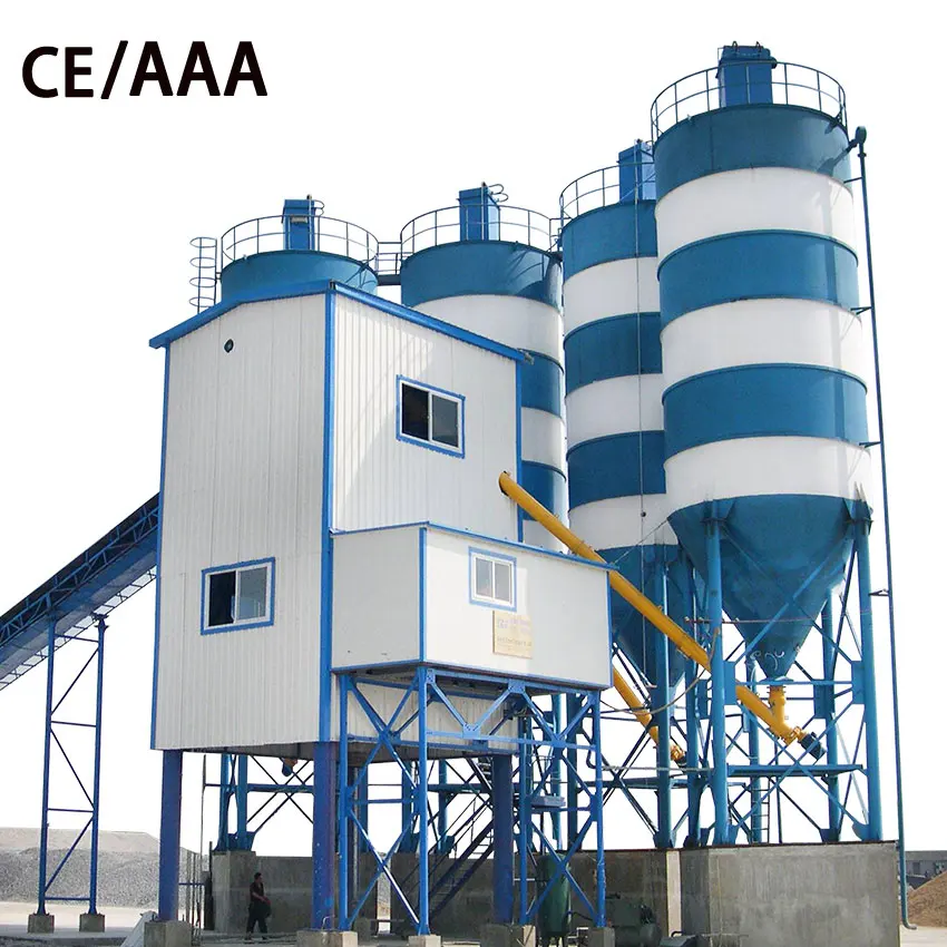 HZS90 Fixed Precast Belt Conveyor Wet Mix Concrete Batching Plant Germany