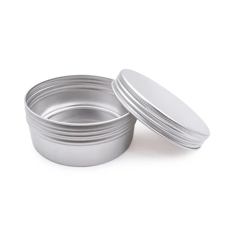 250ml Aluminum Jar With Screw Lid Silver Color Round Shape Metal Packaging Hair Wax Cosmetic Container Candle Tins with Lid 8oz