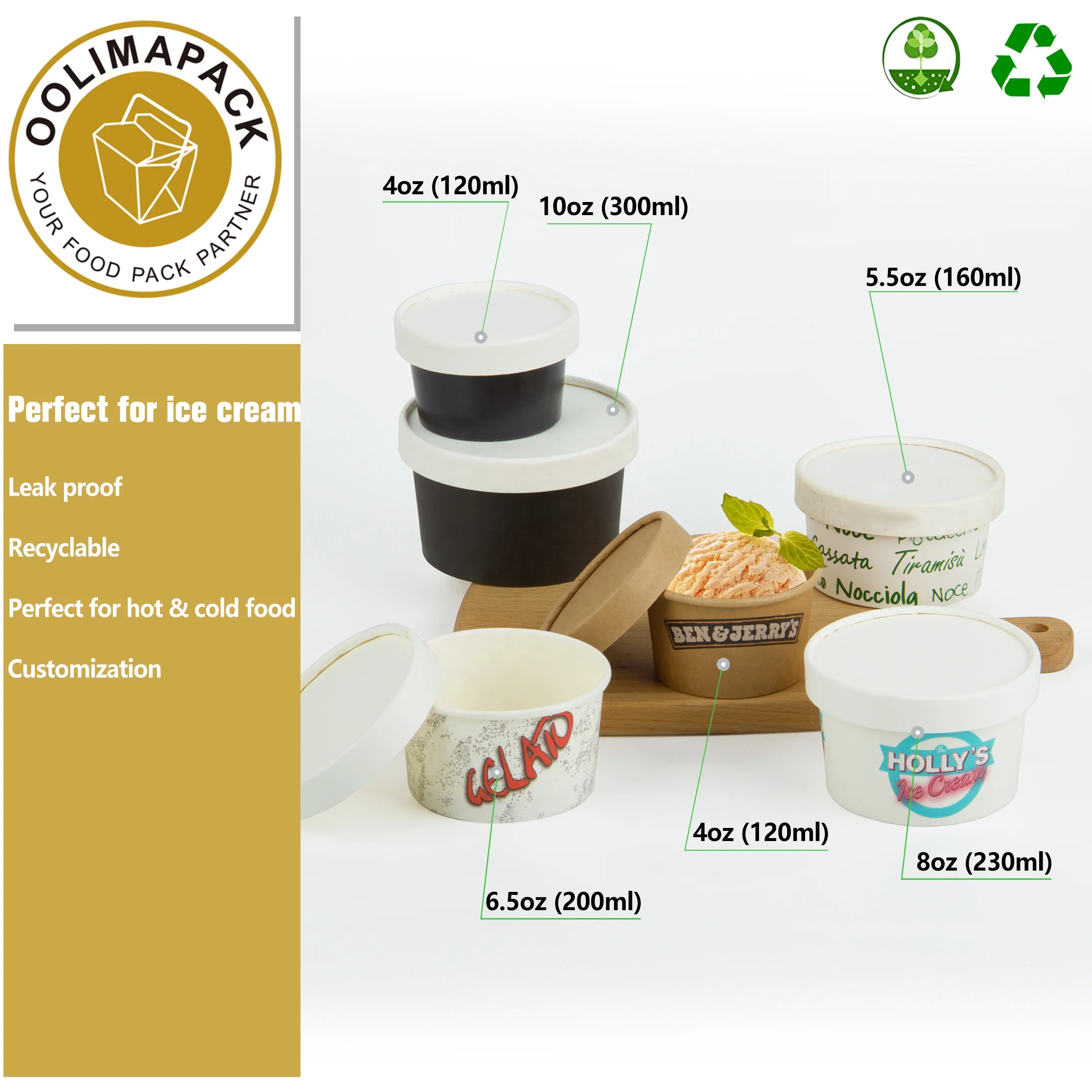 ice cream sundae paper cups,Paper Ice Cream Cup,Printed ice cream paper cup