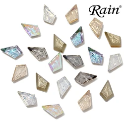Rain Relief Glass Rhombus 12*19mm Crystal Pendant for Custom Jewelry Making Accessories DIY Earing Necklace