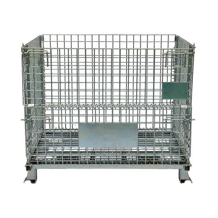 Custom made collapsible storage welded foldable large durable metal heavy duty galvanized wire mesh baskets