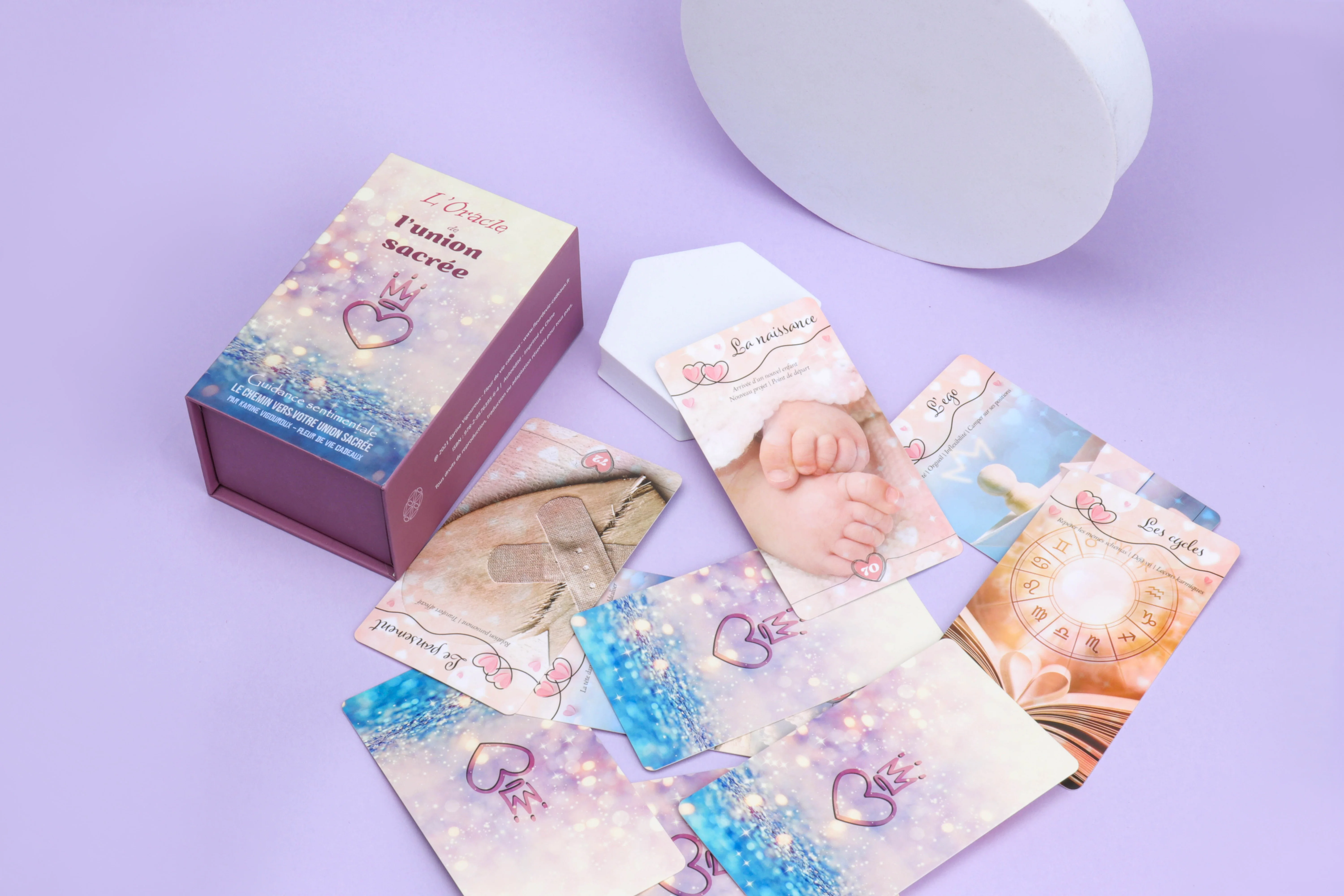 Custom Printed Your Own Mini Pink Tiny Affirmation Tarot Oracle Cards Rainbow Decks Tarot Cards With Box
