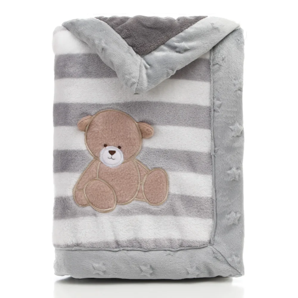 Wholesale Factory Simple Double-deck Flannel Blanket and Cozy Fleece Blanket for Baby and Kids