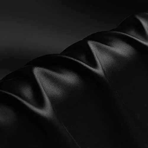 
Custom Black Yard Charmeuse Solid Satin 100 mulberrry silk fabric 22mm for pillow case 
