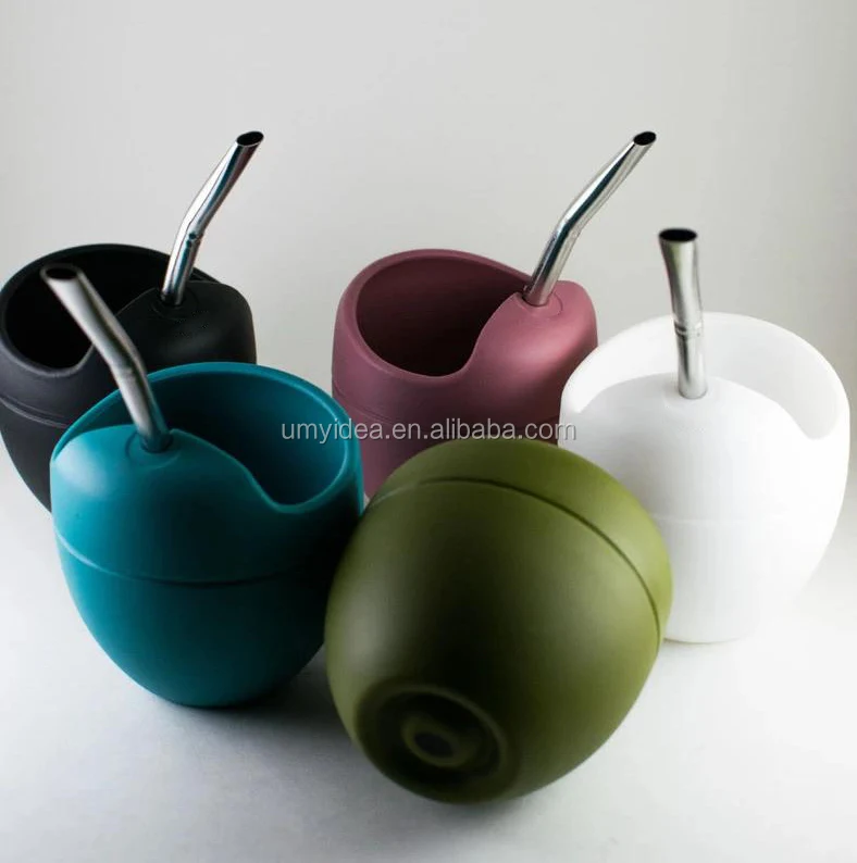  Горячая Распродажа 2020 силиконовая чайная чашка Yerba Mate Gourd с трубочкой