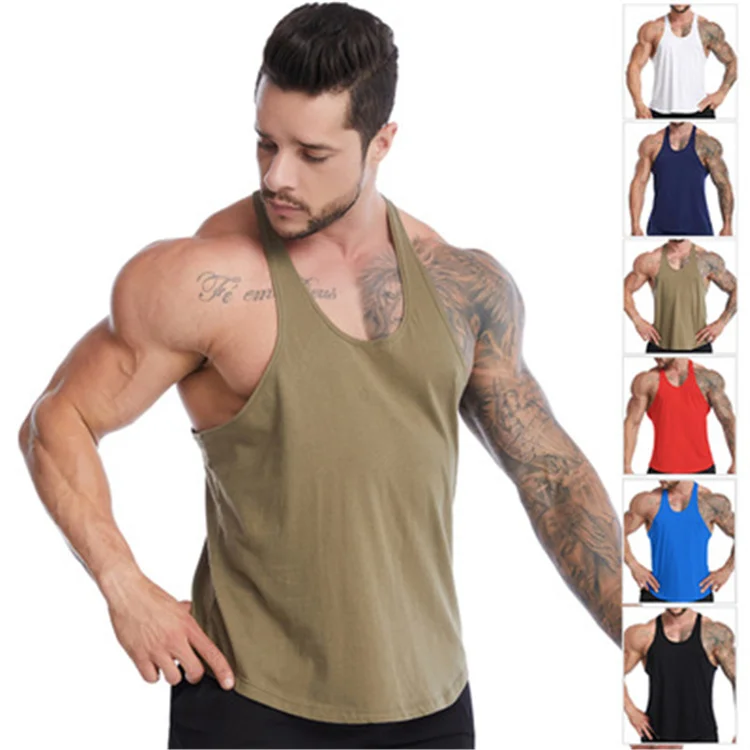 Wholesale Custom Logo Size Color Mens Tank Tops Fitness Sportswear Outwork Sleeveless Singlet Men Stringers