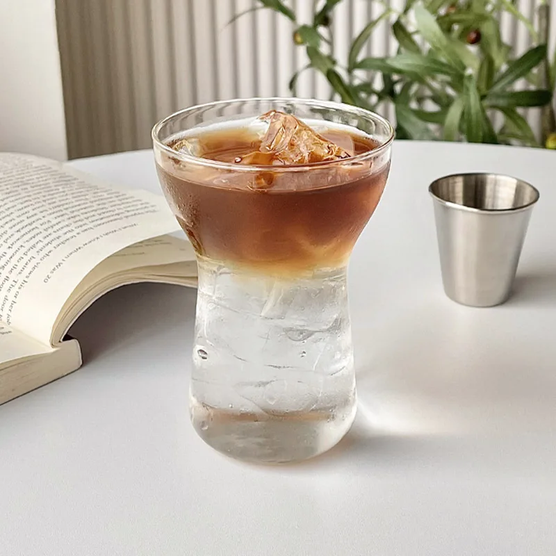 Creative 400ml Eco-Friendly Glass Coffee Tumbler Ice Cream Cup Drink Glasses for Cafe Shop and Party