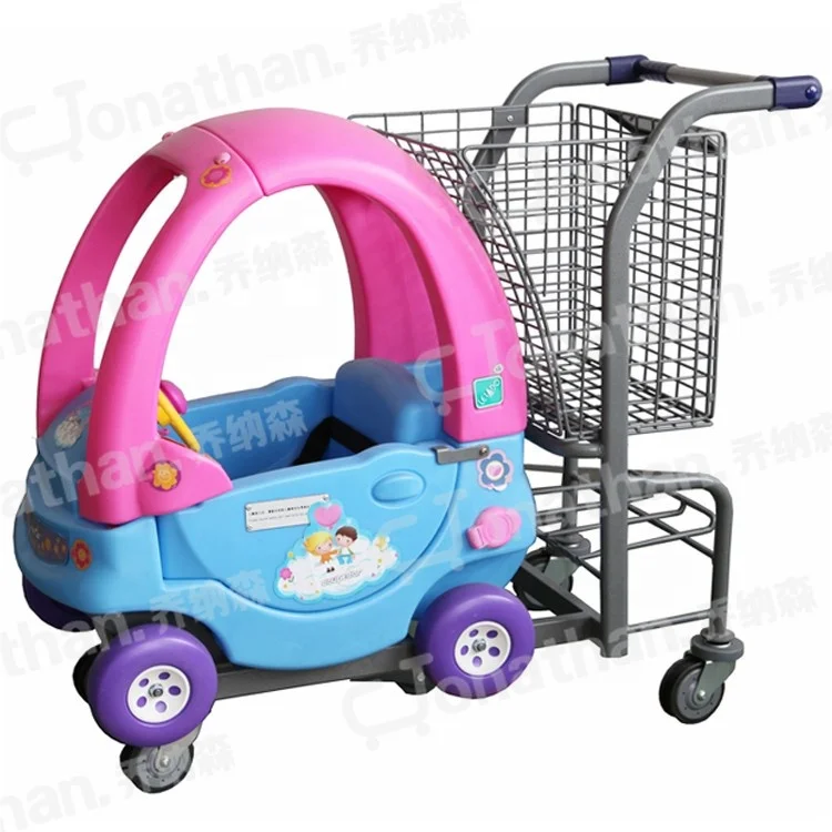 TQC-WEM 1-4 Year-old Child Toy Car Supermarket Kids Cartoon Shopping Trolley