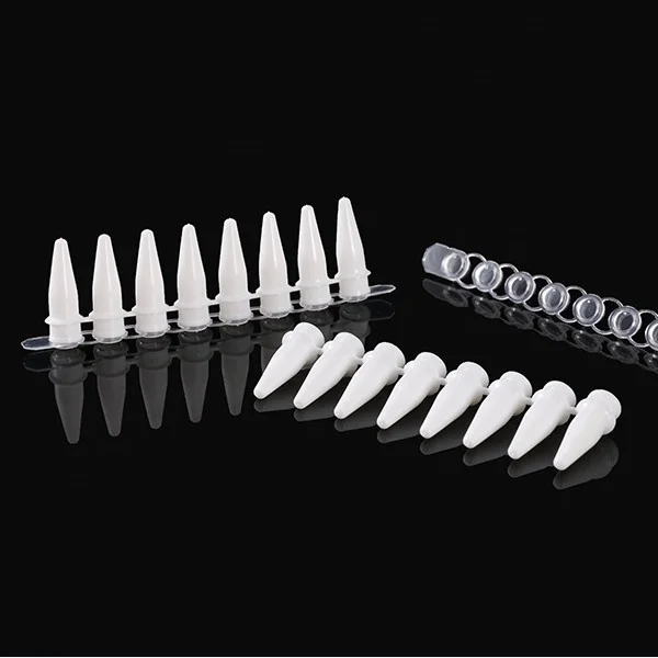 0,1 мл 8-полосные прозрачные ПЦР-трубки с оптической полукупольной крышкой 8 полосок Cp