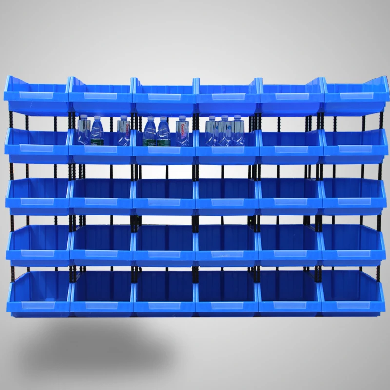 Stackable plastic spare parts storage warehouse work parts shelving for bin