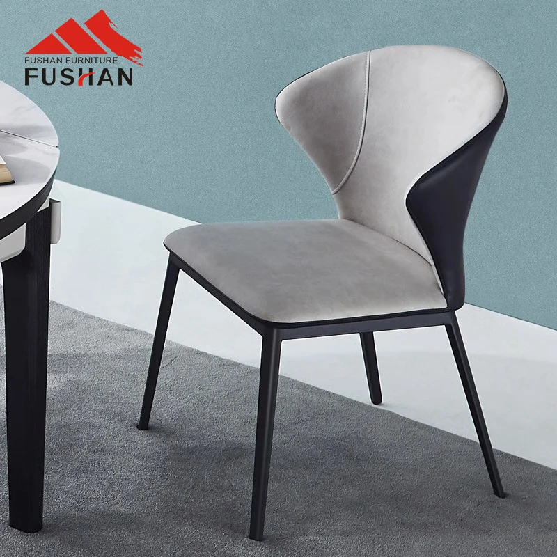 wholesale modern restaurant metal frame leather upholstered dining room chair