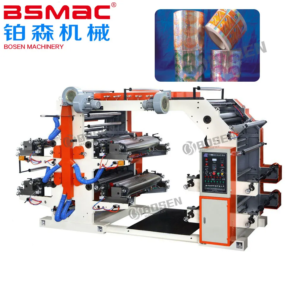 Automatic Multi Color Stack Type Roll to Roll Flexo Printing Machine for Paper Plastic PVC PP Printing