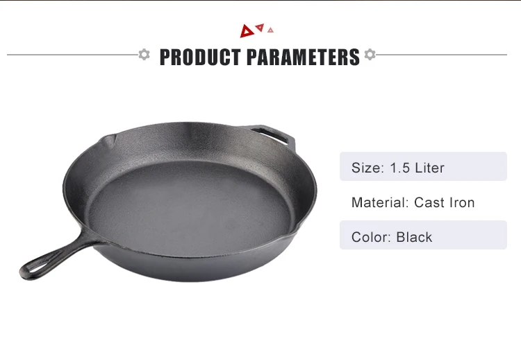 Cast Iron Fry Pan with Long Handle Cast Iron Skillet