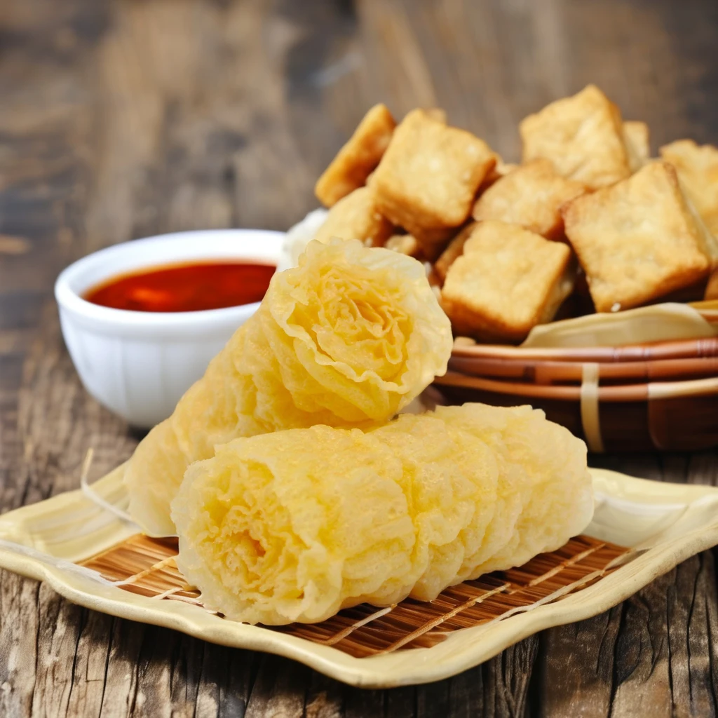 FRIED BEAN CURD SKIN Vegetarian delicious