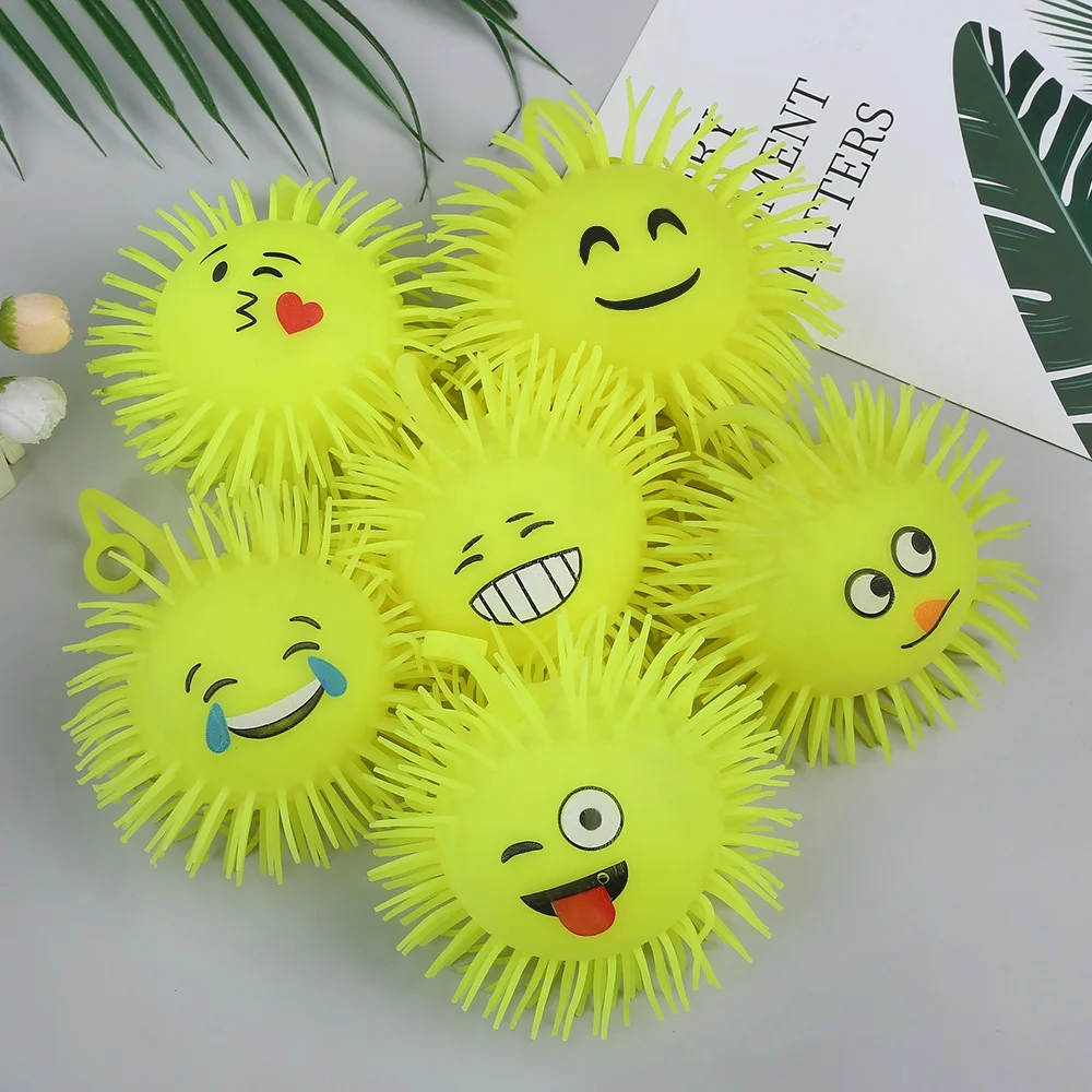 KEHUI Toy Balls Sensory Best Selling Bouncing Toy Colorful Sticky Toy 50g Smiley Ball Puffer Ball For Kids