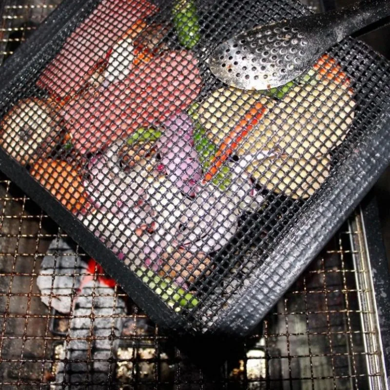 Kitchen Meat Vegetables Cooking Grilling Mesh Bag High Temperature Resistant Mesh Liner 220*270mm