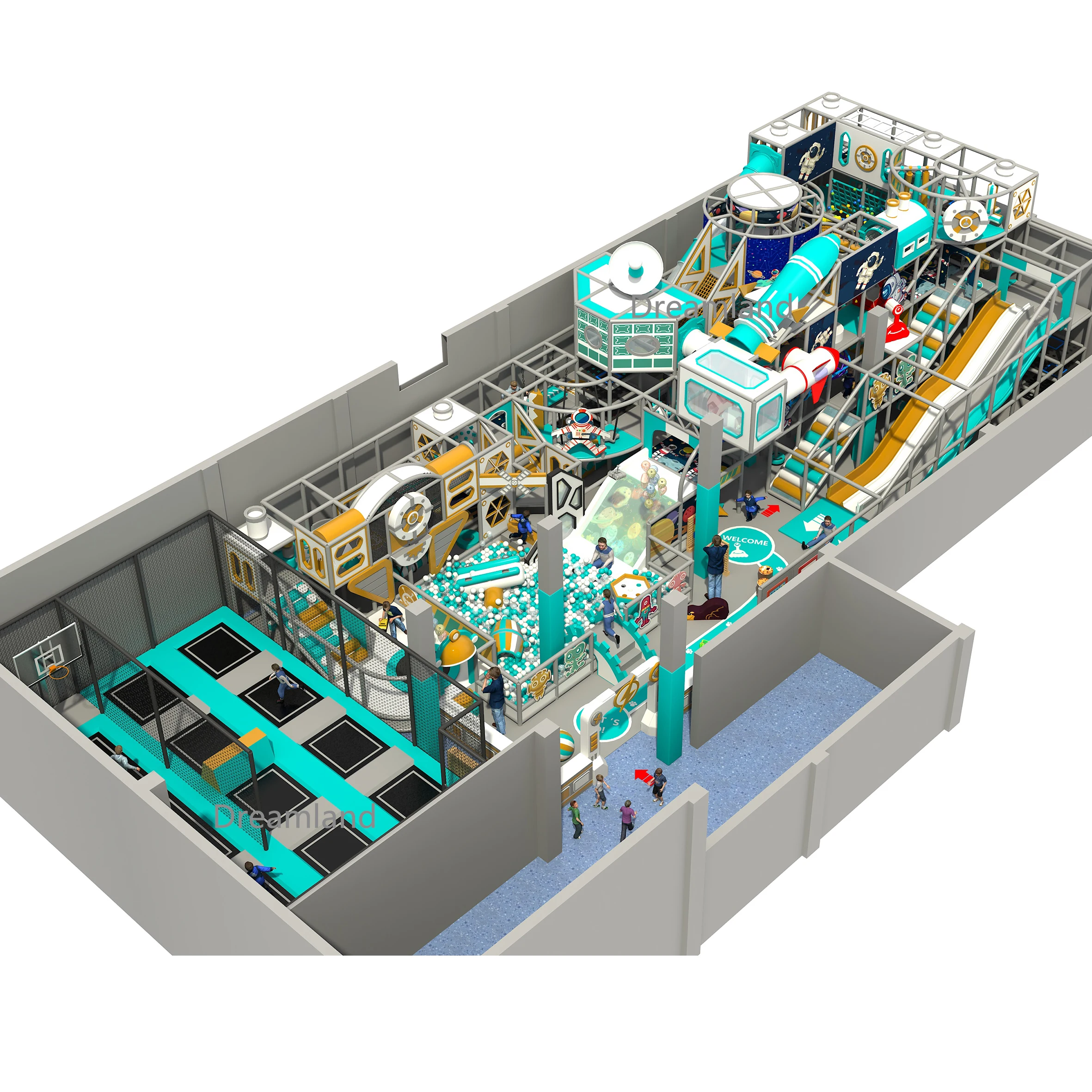 Factory supply kids swingset play toys slide child plastic zone indoor soft playground equipment