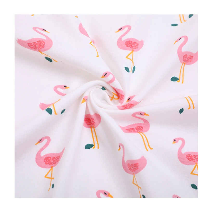 
 2021 мультяшная детская ткань цифровая печать трикотажная ткань мягкий на ощупь чесаный хлопок спандекс Одиночная трикотажная ткань  