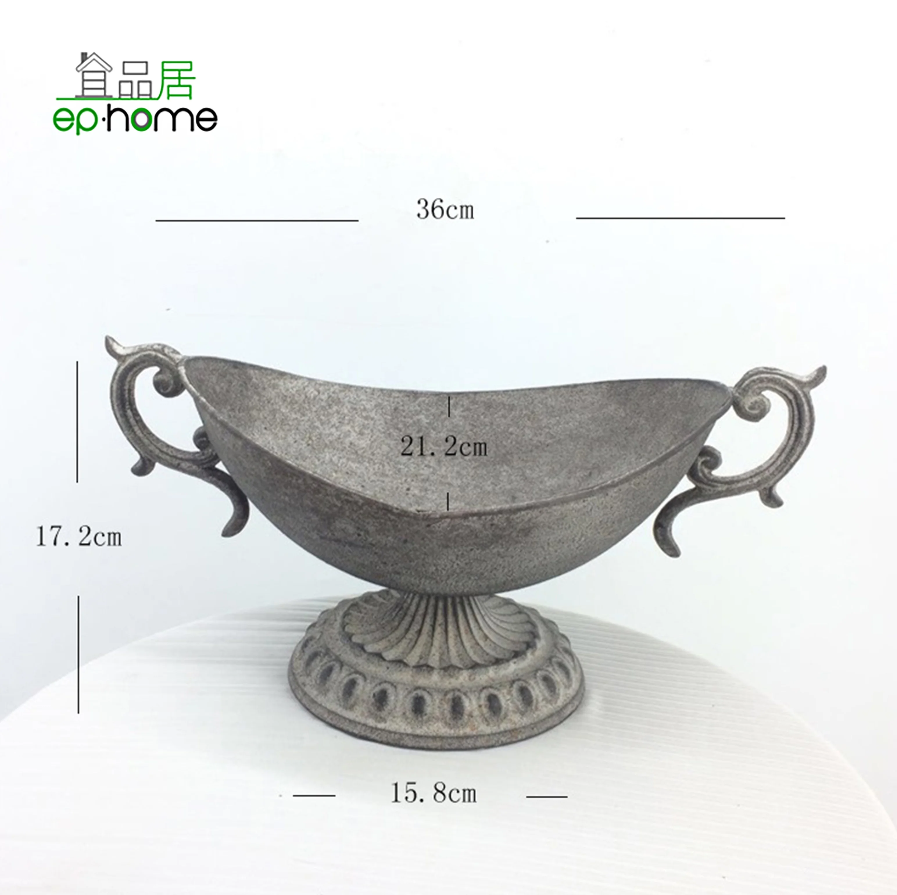 European Vintage Classic Urn Planter Rustic Metal Pedestal Flower Vase Bowl Pot for Flower Arrangement Home Table Decor