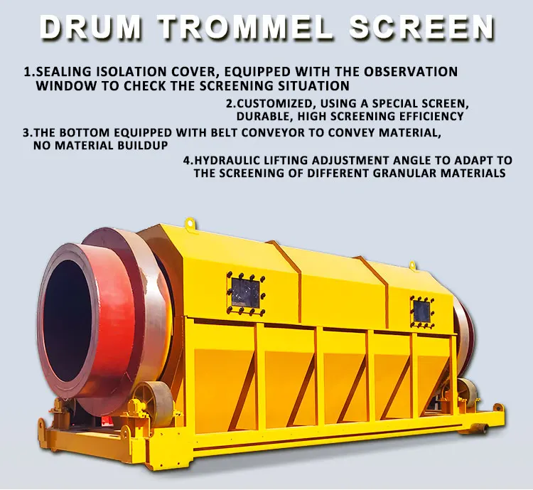 Soil Screener trommel screen machine drum sieve