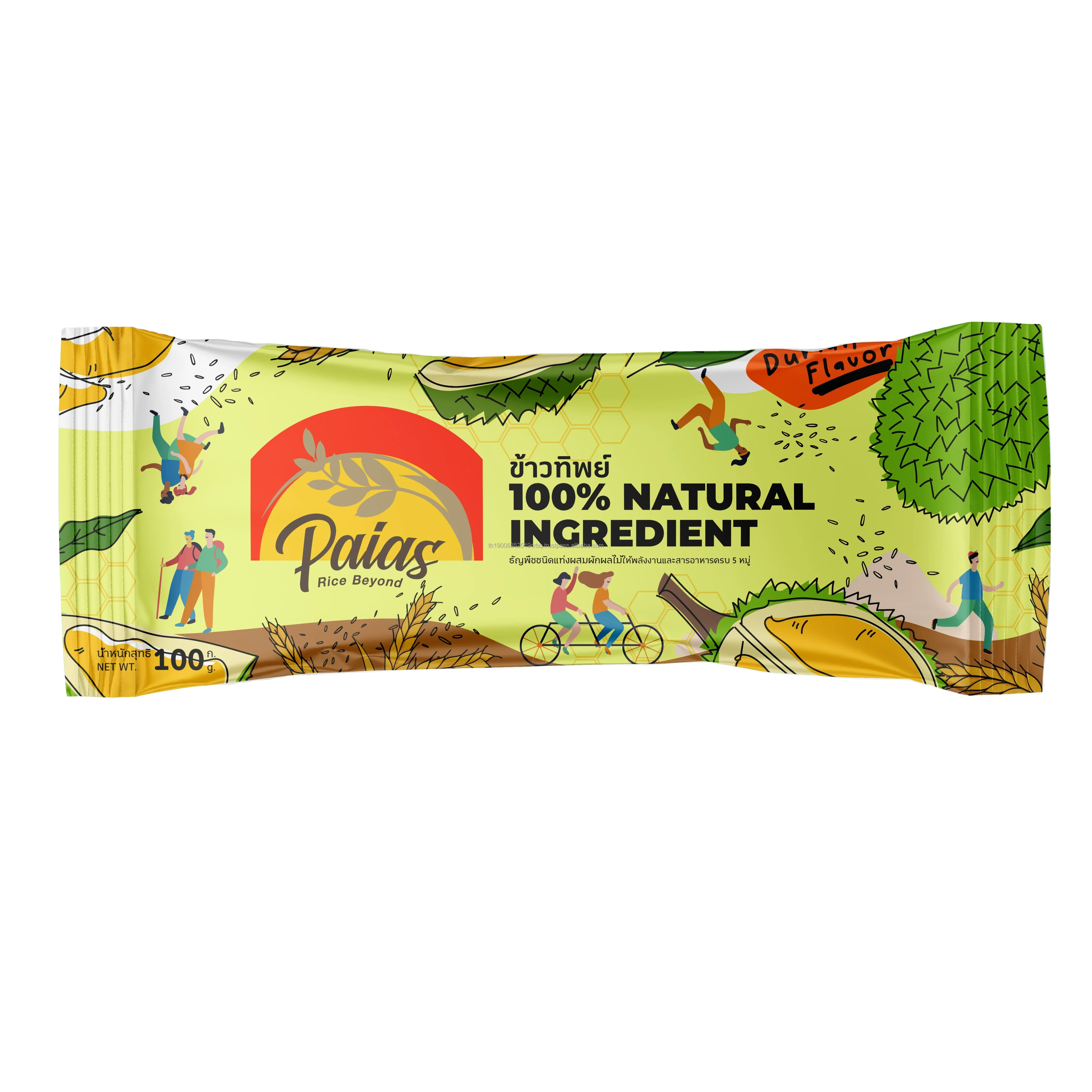 Best Seller Halal Snack Foods Multi Vitamin Rice Porridge Healthy Food Vegan Snack Durain Flavor Grain Snacks