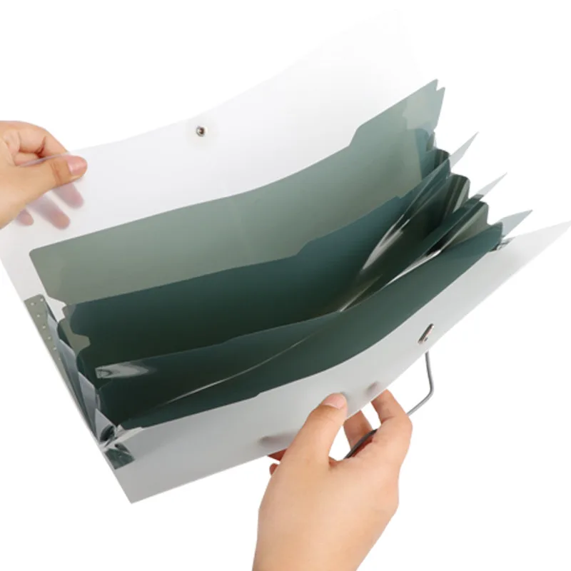 Expandable Documents Holder Organizer A4 Size File Folder Snap Button File Bag