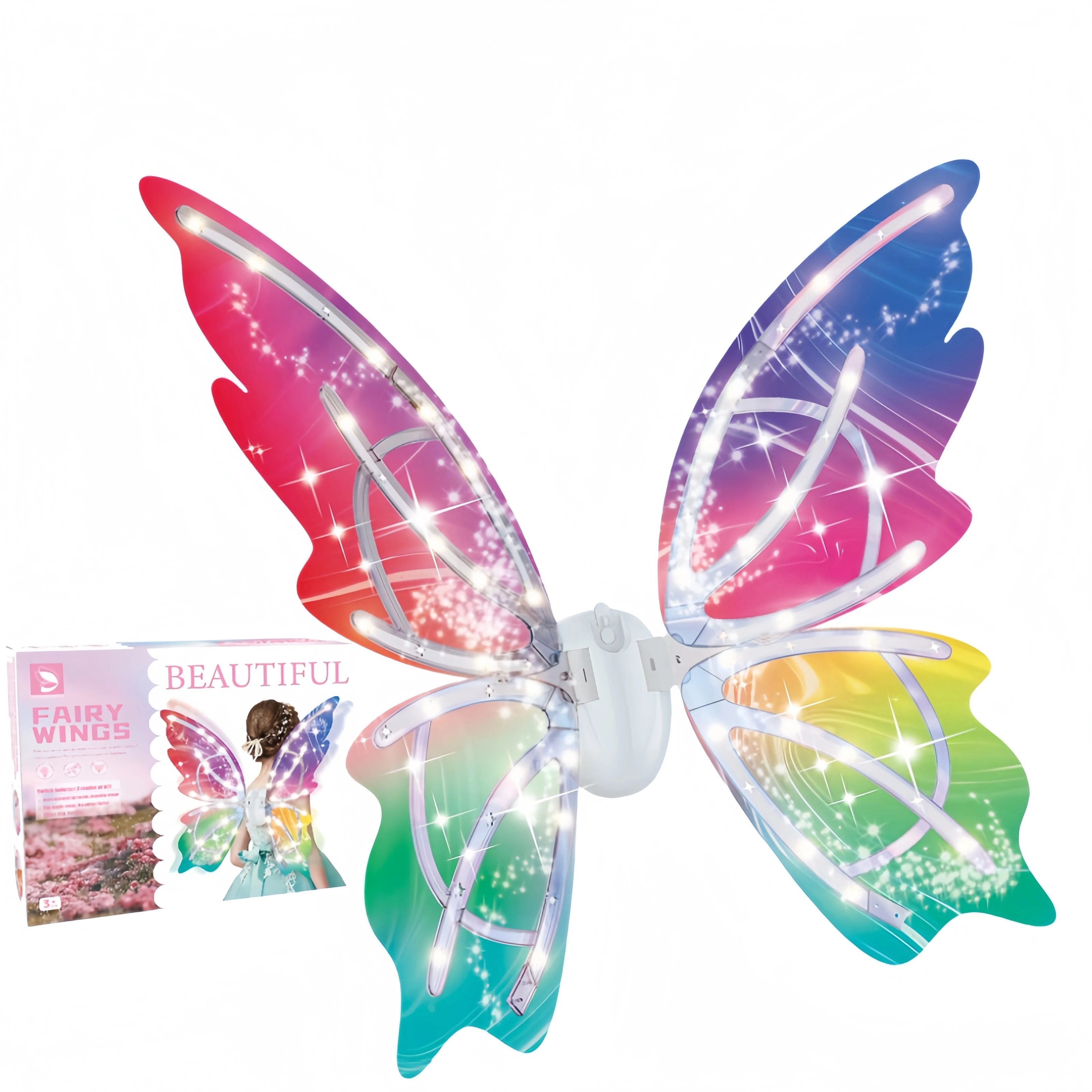 Factory Cheap Simulated Butterfly Swing Moving Light Up Butterfly Wings Girls Dress Up Electric Led Fairy Butterfly Wings Gift