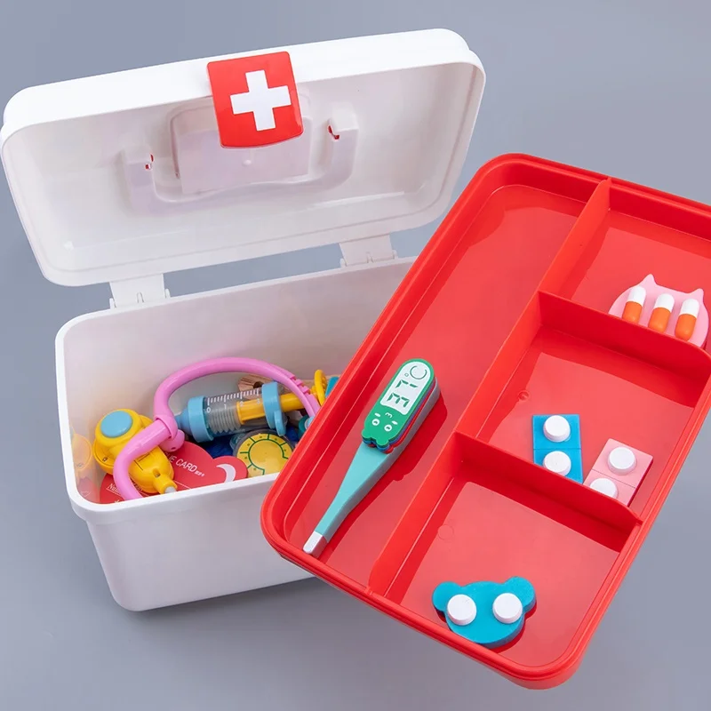 plastic&wooden Toys Pretend Play Doctor Set Nurse Injection Medical Kit Role Play Classic Toys Simulation Doctor Toy