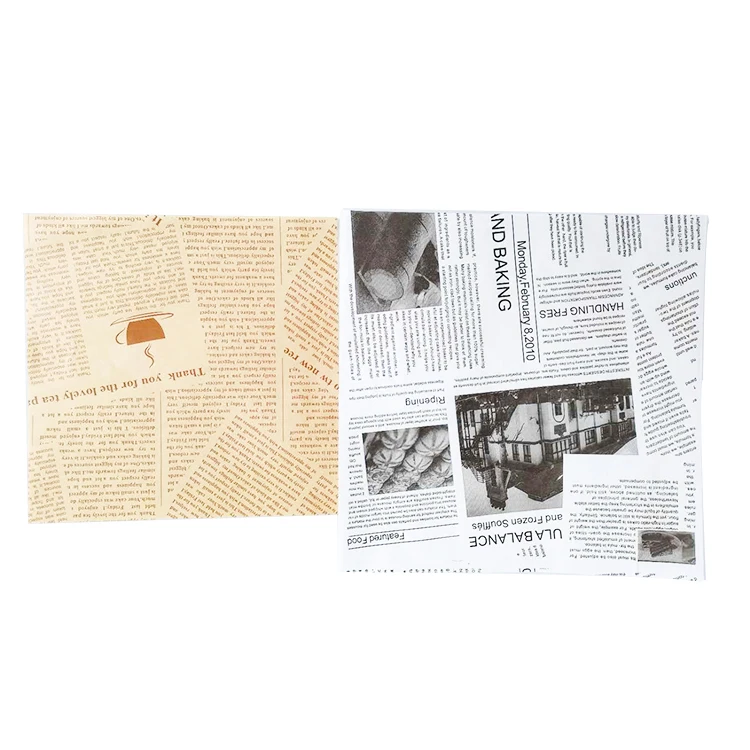 Manufacturers can customize newspaper type multi specification food packaging paper wrapping paper