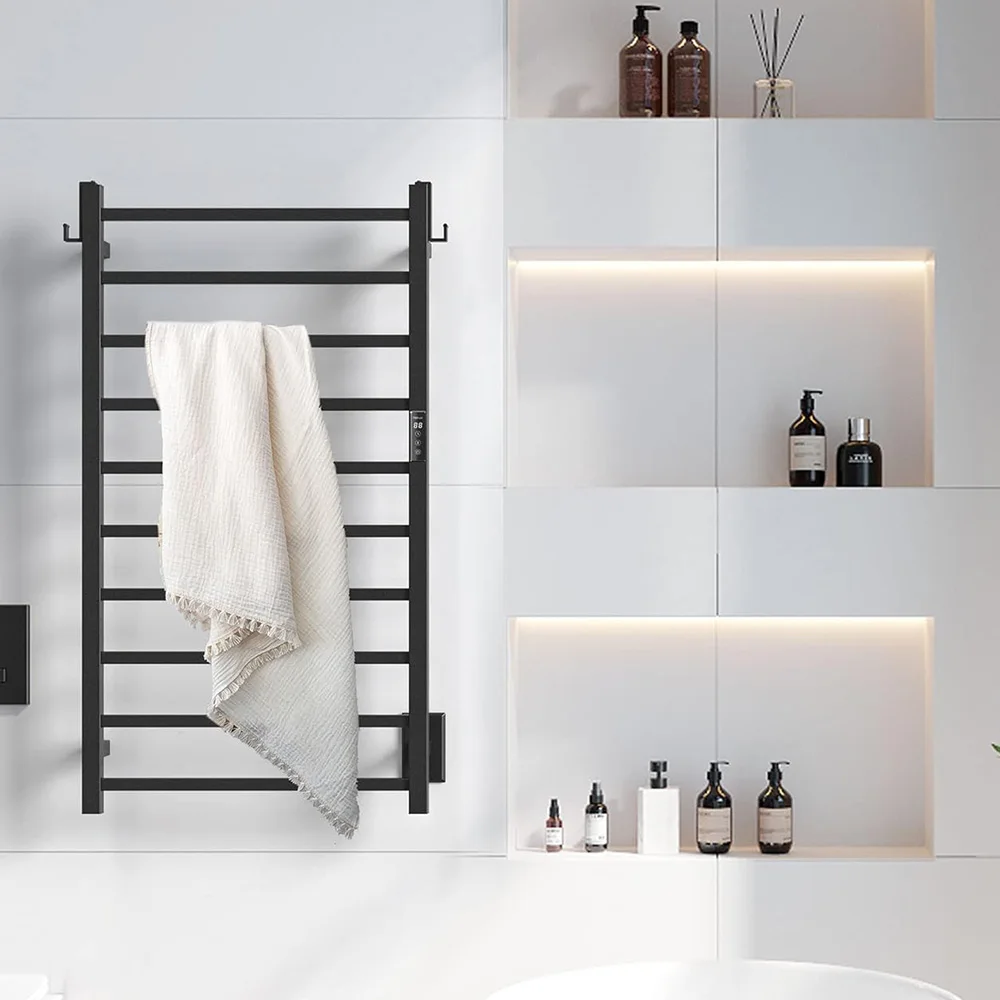 Luxurious Premium Black Towel Rack with Built-In Towel Dryer 304 Stainless Steel The Ultimate Addition to Modern Bathrooms