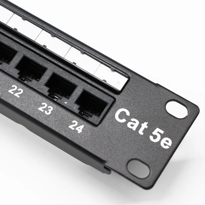 VCOM 19' Patch Panel 24 Port 1U 19inch UTP Network Patch Panel Cat5e Patch Panel with Cable Management