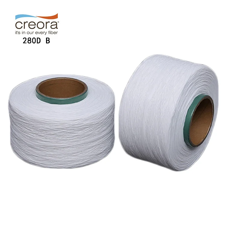 Delivery soon factory price elastic raw white lycra thread creora 280D B grade semidull bare spandex yarn
