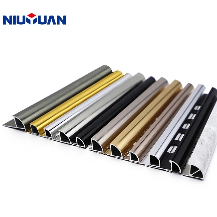 Leading Manufacturer NIUYUAN Customisable Aluminium Round Edge Close Tile Trim