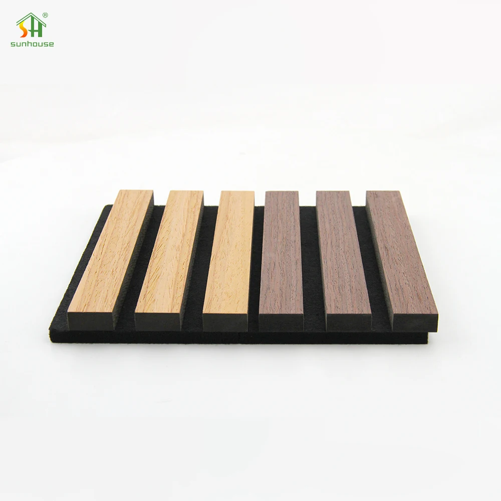 Customized 4X8Ft Akustik Panel Class A Fire Rating Slatted Wooden Acoustic Panel For Conference Rooms