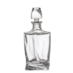 Custom clear diamond 750ml whiskey glass set whisky Decanter  with whiskey glasses