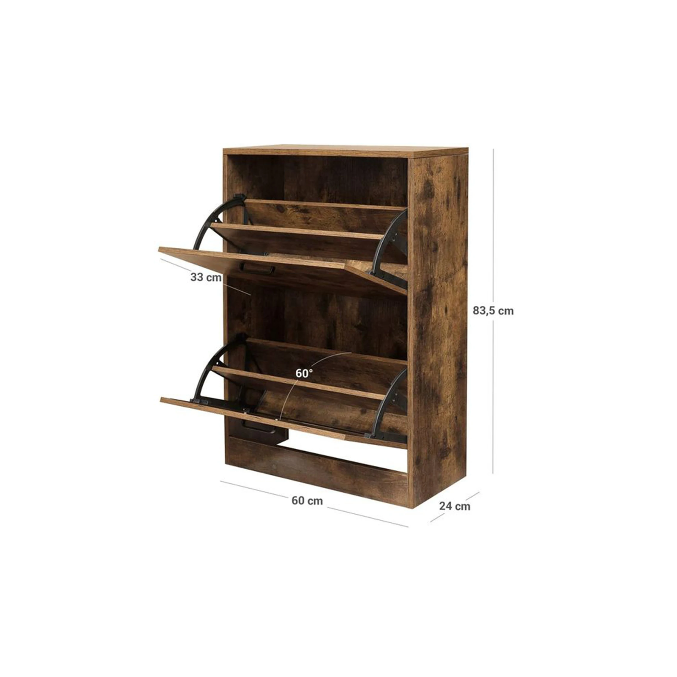 Freestanding shoe organizer farmhouse Entryway Custom Shoe Cabinet with Flip Drawers