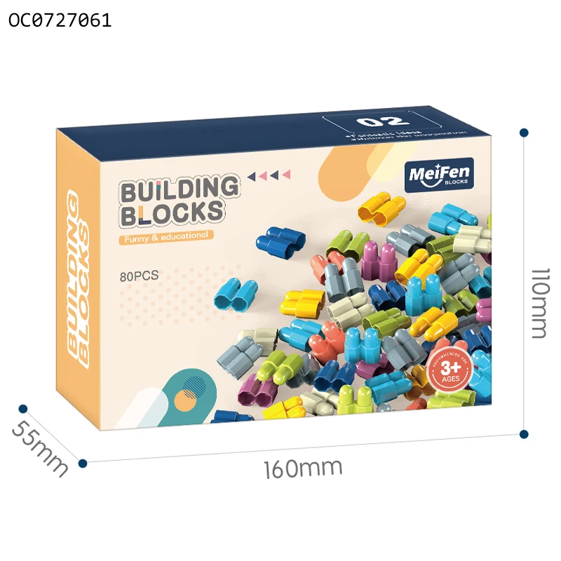 Hot Selling 80PCS Educational Plastic Mini Bricks Building Blocks Toys Kids