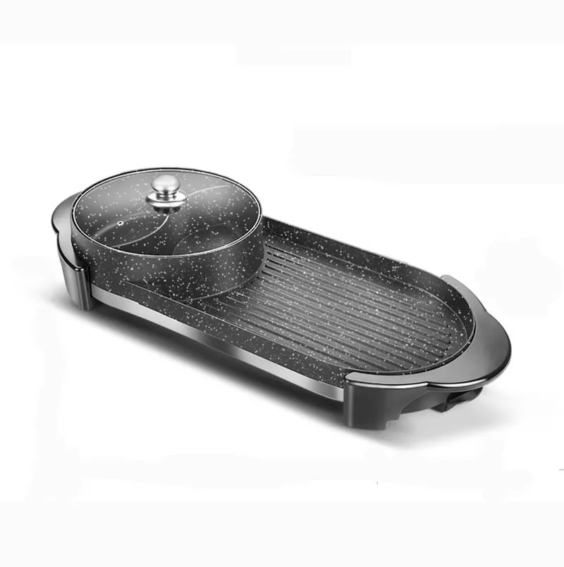 
Smokeless Hot Pot And Bbq Grill Indoor Electric Barbecue Grills Korea Nonstick Electric Grill With Hot Pot 