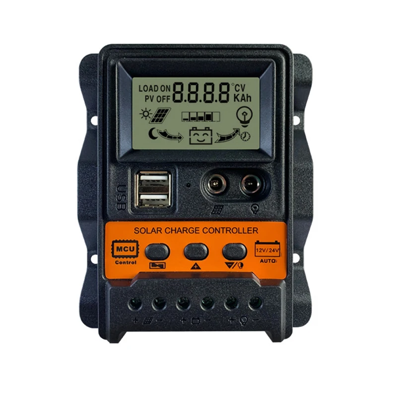 Dual DC Current Display 12V/24V Auto 10A 20A 30A Solar power Charger Solar Controller