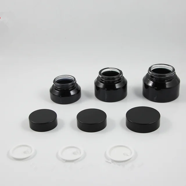 15g 30g 50g Slant Glass Jar Inclined Slope Shoulder Cream Container Cosmetics Empty Matte Frosted Amber Black Glass Cream Ja