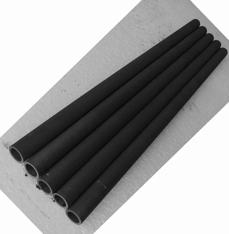High quality long size anti oxidation gas blow graphite tube pipe for aluminum