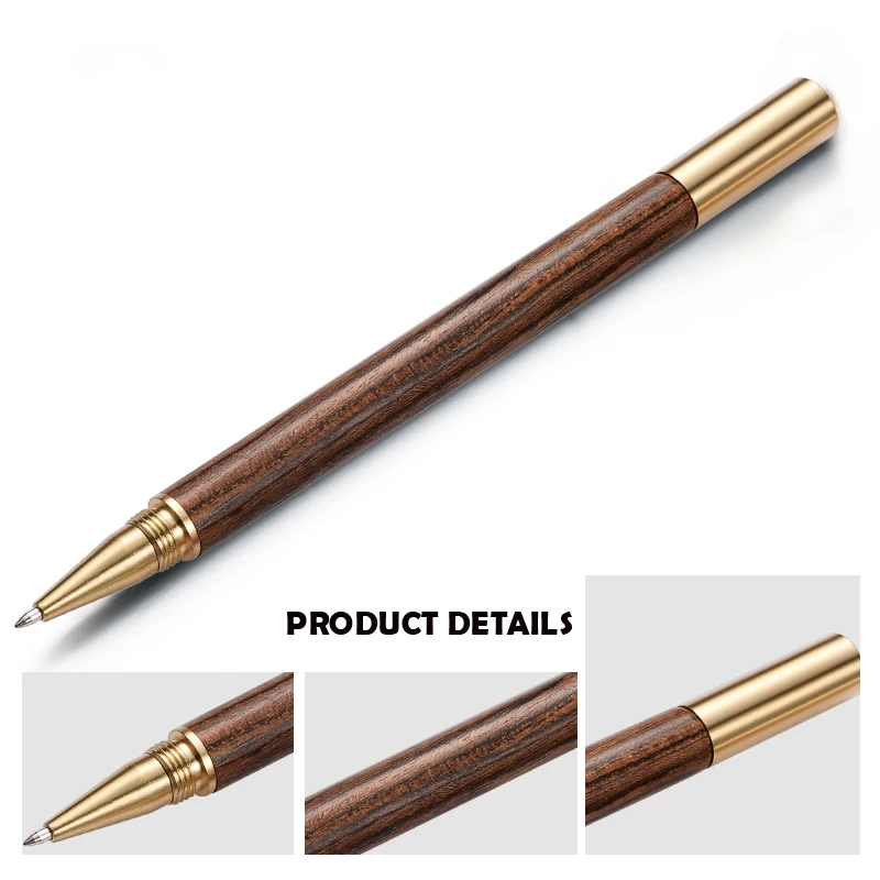 New design wood roller pen with metal part custom logo pen set for promotional gift